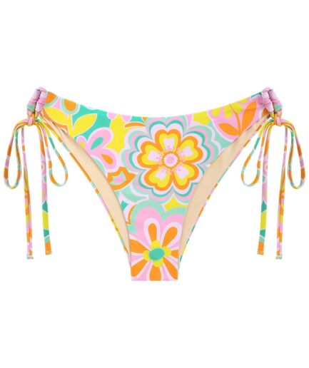 ZAFUL Floral Cinched Bikini Bottom M Multi a