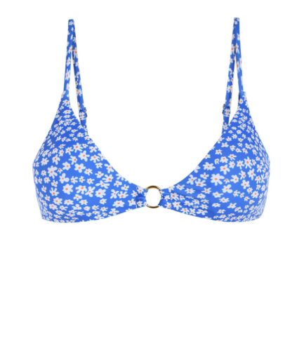 ZAFUL Ditsy Print O Ring Cami Bikini Top L Light blue