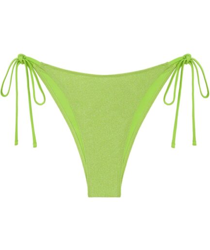 ZAFUL Metallic Tie Bikini Bottom M Light green