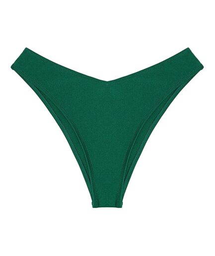 ZAFUL Shiny Cheeky Bikini Bottom L Deep green