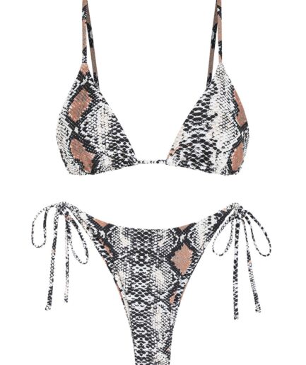 ZAFUL Snakeskin Bralette String Bikini Swimsuit L Multi a