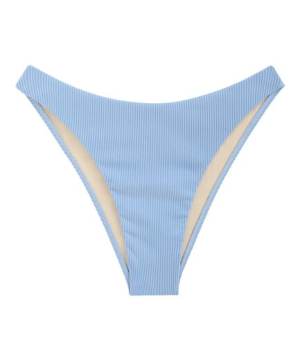 Ribbed Cheeky Bikini Bottom L Light blue