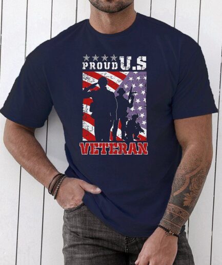 Men T-Shirts Patriotic T Shirt Letter American Flag Characters Print Round Neck Short Sleeve Tee Clothing Online L Deep blue