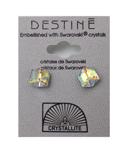 Destine Earring AB Tilted Cube 6mm