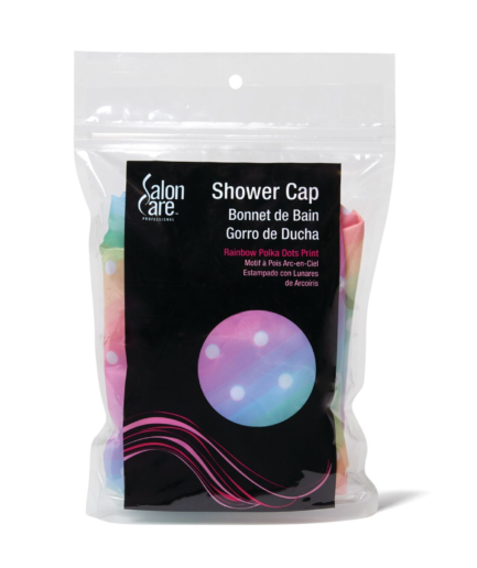 Rainbow Polka Dot Shower Cap