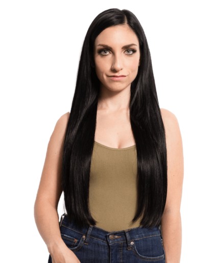 Jet Black 18 Clip In Pro Straight Human Hair Extensions