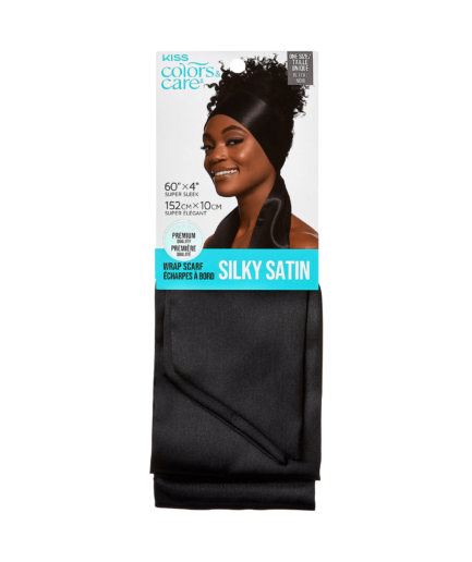 Black Silky Satin Edge Scarf