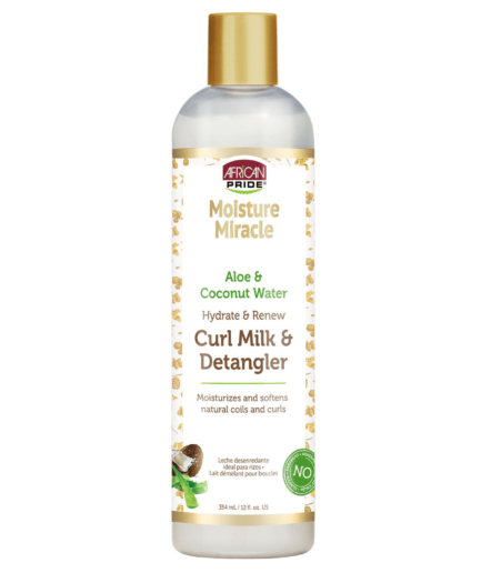 Moisture Miracle Hydrate & Renew Curl Milk & Hair Detangler For Natural Coils & Curls Hydrates & Controls Frizz 12 oz
